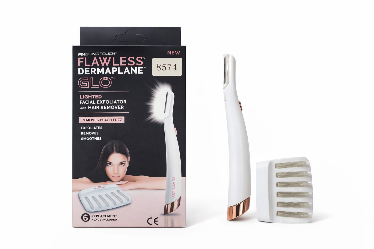 Elektrischer Dermaplaner Gesichtshaarentferner mit LED